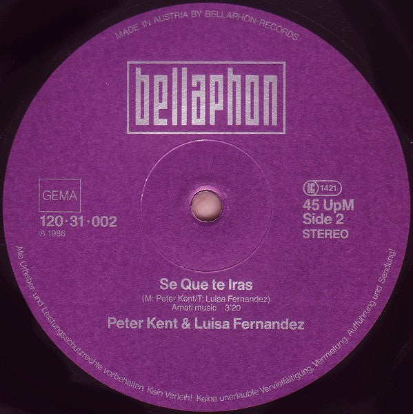 Luisa Fernandez & Peter Kent : Solo Por Ti (12", Maxi)