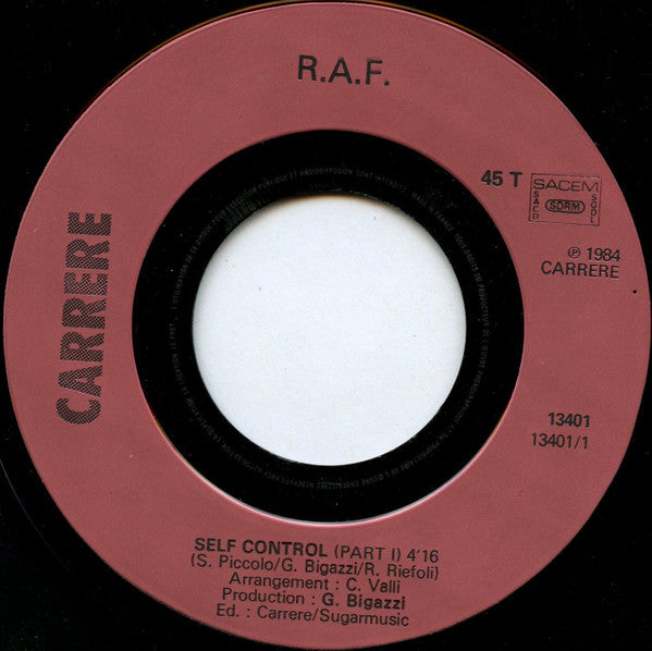 RAF (5) : Self Control (7", Single)