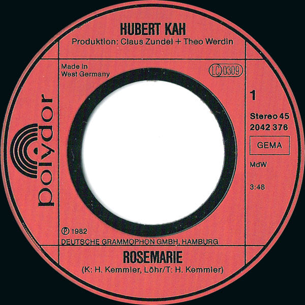 Hubert Kah : Rosemarie (7", Single)