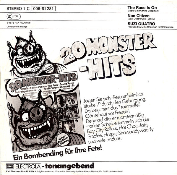 Suzi Quatro : The Race Is On (7", Single)