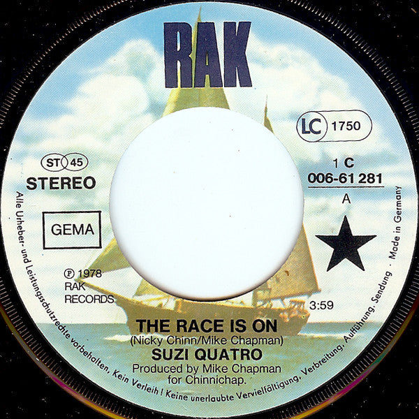 Suzi Quatro : The Race Is On (7", Single)