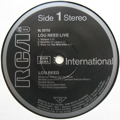 Lou Reed : Lou Reed Live (LP, Album, RE)