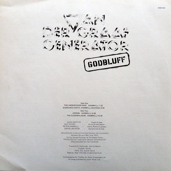 Van Der Graaf Generator : Godbluff (LP, Album, RP)
