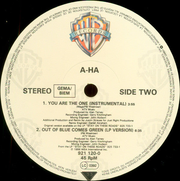 a-ha : You Are The One (12" Remix) (12", Maxi)