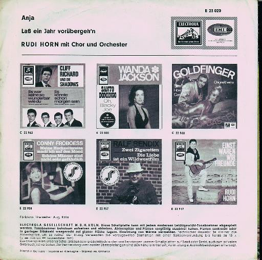 Rudi Horn : Anja / Laß Ein Jahr Vorübergeh'n (7", Single)