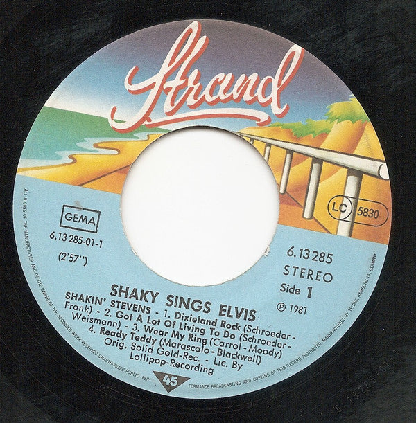 Shakin' Stevens : Shaky Sings Elvis (7")