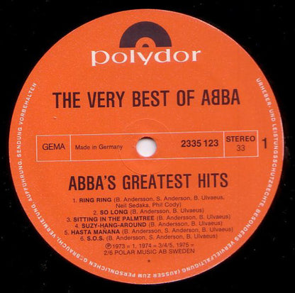 ABBA : The Very Best Of ABBA (ABBA's Greatest Hits) (2xLP, Comp, Gat)