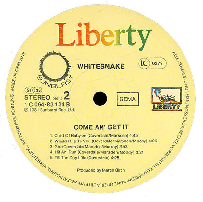 Whitesnake : Come An' Get It (LP, Album)