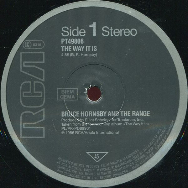 Bruce Hornsby And The Range : The Way It Is (12", Maxi)