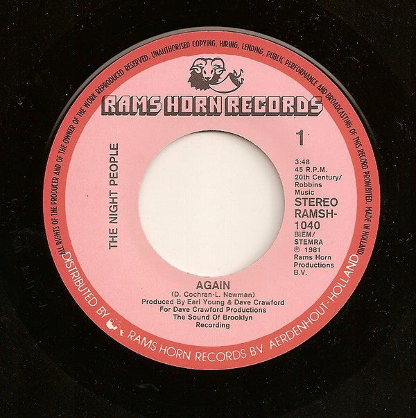 The Night People : Again (7", Single)