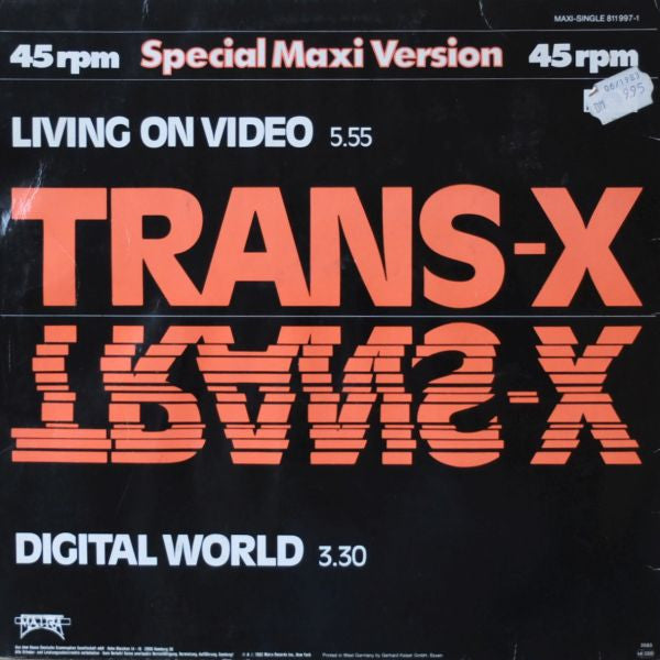 Trans-X : Living On Video / Digital World (12", Maxi, Bla)
