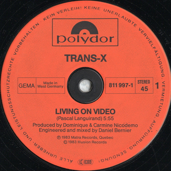 Trans-X : Living On Video / Digital World (12", Maxi, Bla)