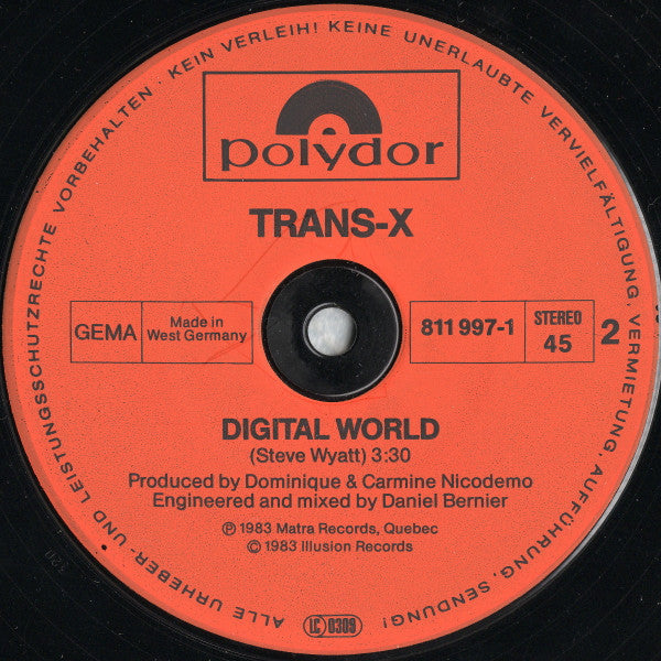 Trans-X : Living On Video / Digital World (12", Maxi, Bla)