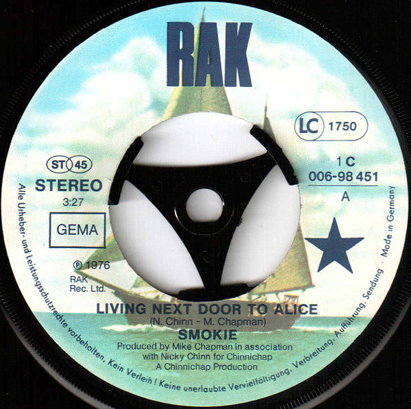 Smokie : Living Next Door To Alice (7", Single, EMI)
