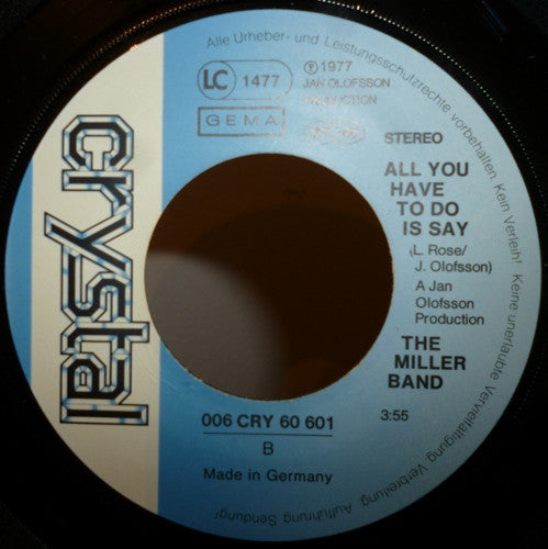 Todd Miller (7), The Miller Band :  I 'm On Fire / All You Have To Do Is Say (7", Single)