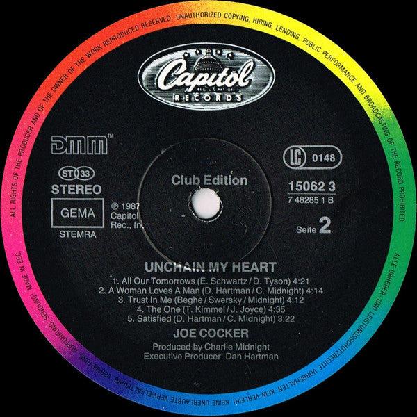 Joe Cocker : Unchain My Heart (LP, Album, Club)