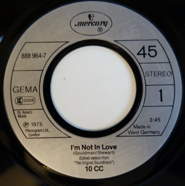 10 CC* : I'm Not In Love (7", Single, RE)