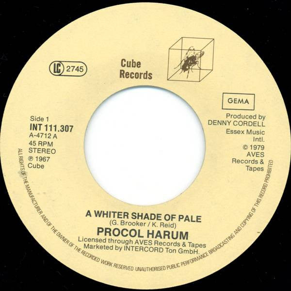Procol Harum : A Whiter Shade Of Pale / Homburg (7", Single, RE)