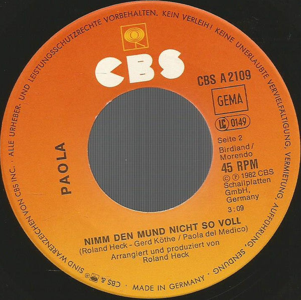 Paola (2) : Wenn Du Heimkommst (7", Single)