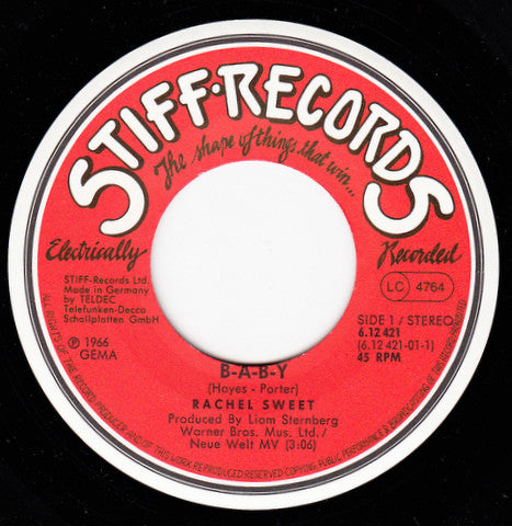 Rachel Sweet : B-A-B-Y (7", Single)