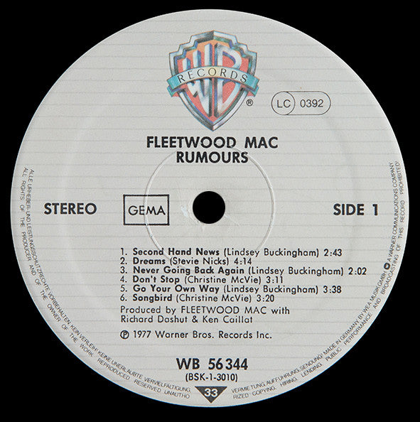 Fleetwood Mac : Rumours (LP, Album, RE, Tex)