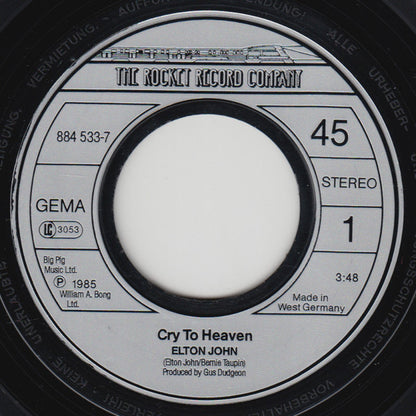 Elton John : Cry To Heaven (7", Single)
