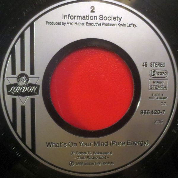Information Society : What's On Your Mind (Pure Energy) (7", Single)