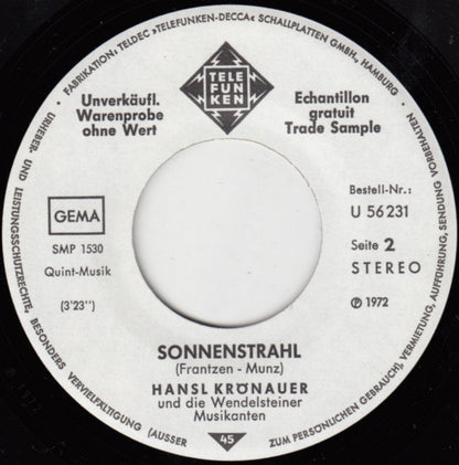 Hansl Krönauer : Wenn Die Berge Rufen (7", Single, Promo)