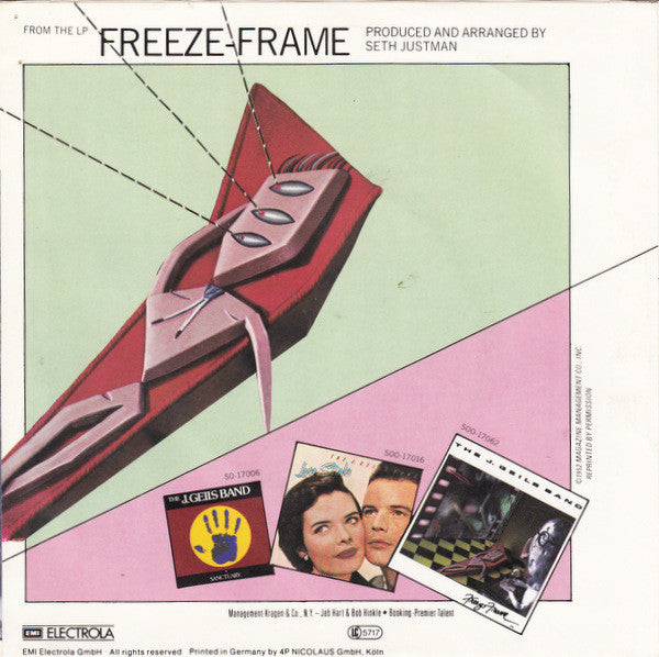 The J. Geils Band : Freeze-Frame / Flamethrower (7", Single)