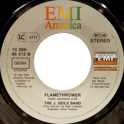 The J. Geils Band : Freeze-Frame / Flamethrower (7", Single)