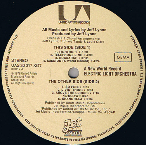 Electric Light Orchestra : A New World Record (LP, Album)
