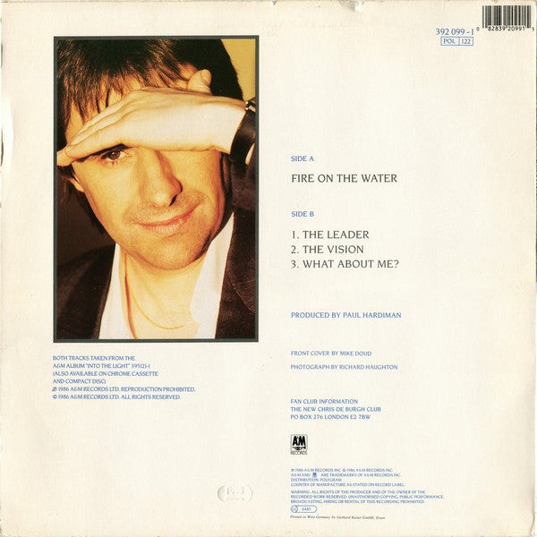 Chris de Burgh : Fire On The Water (12")