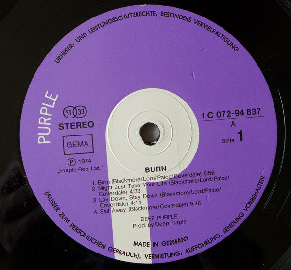 Deep Purple : Burn (LP, Album, RE)