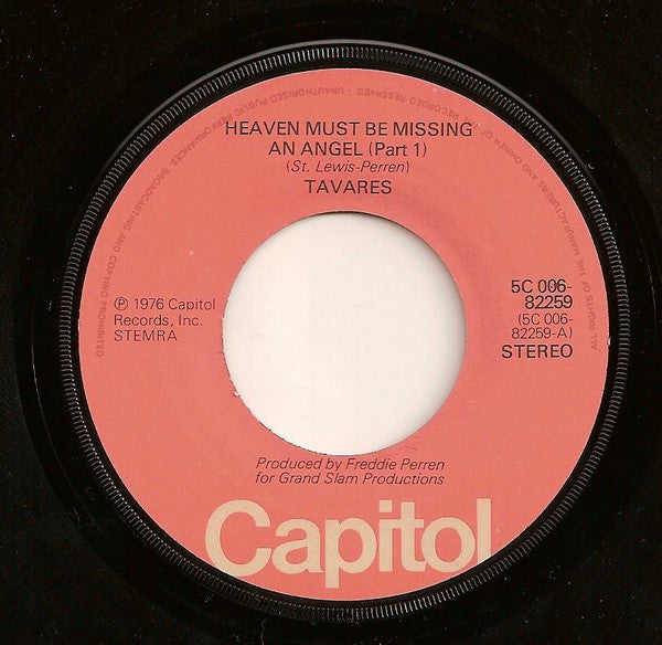 Tavares : Heaven Must Be Missing An Angel (Part 1) (7", Single)