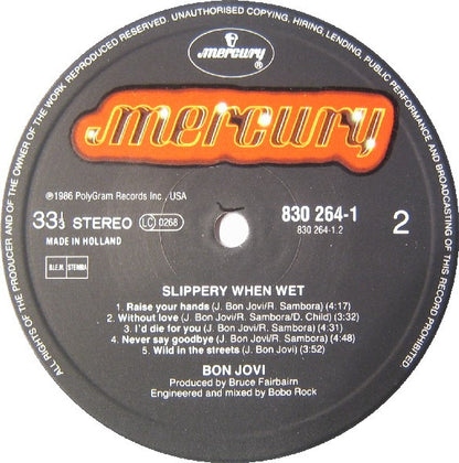 Bon Jovi : Slippery When Wet (LP, Album)