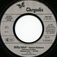 Billy Idol : Sweet Sixteen (7", Single)
