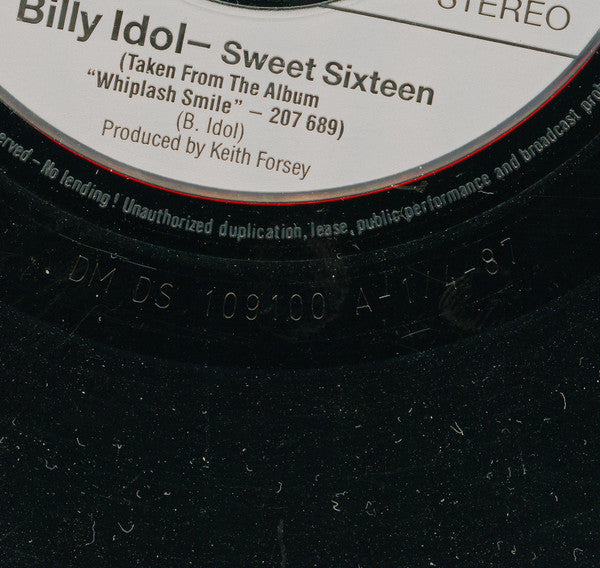 Billy Idol : Sweet Sixteen (7", Single)