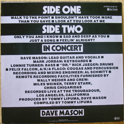 Dave Mason : In Concert (LP, Album, RE)
