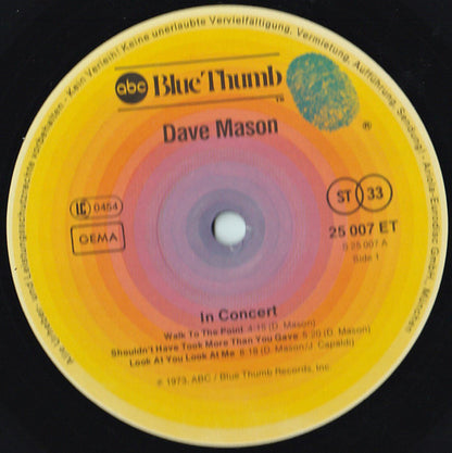 Dave Mason : In Concert (LP, Album, RE)