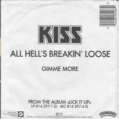 Kiss : All Hell's Breakin' Loose (7", Single)