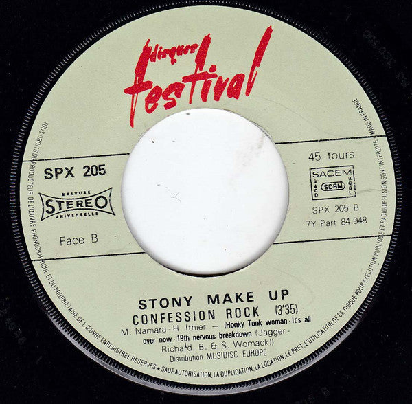 Stony Make Up : Confession Rock (7", Single)