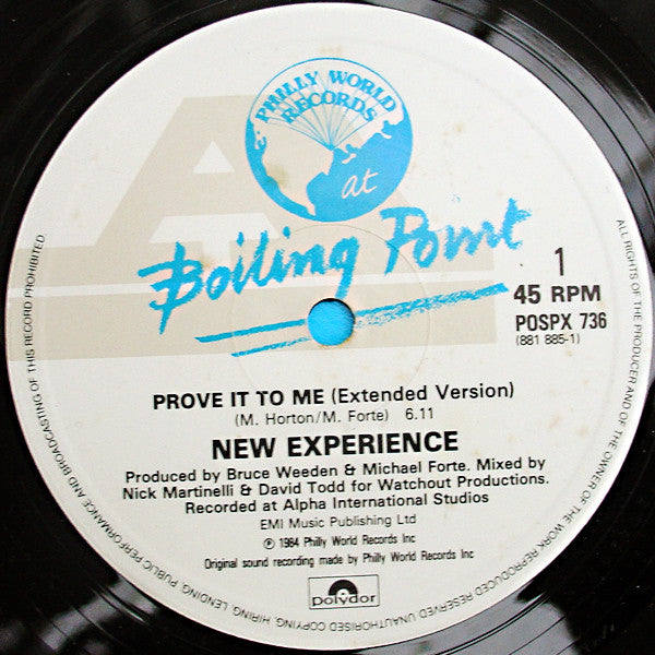 New Experience : Prove It To Me (Extended Version) (12")