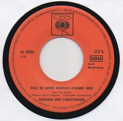 Christopher & Michael : Denk' Nicht Dran (Don't Think Twice) (7", Single)