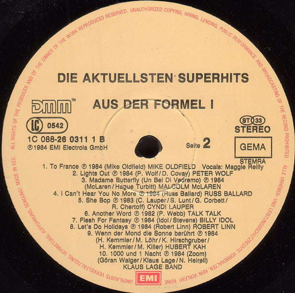 Various : Die Aktuellsten Superhits Aus Formel Eins (LP, Comp)