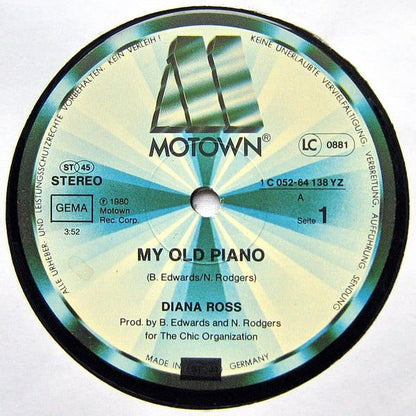 Diana Ross : My Old Piano (12", Maxi)