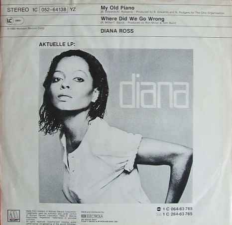 Diana Ross : My Old Piano (12", Maxi)