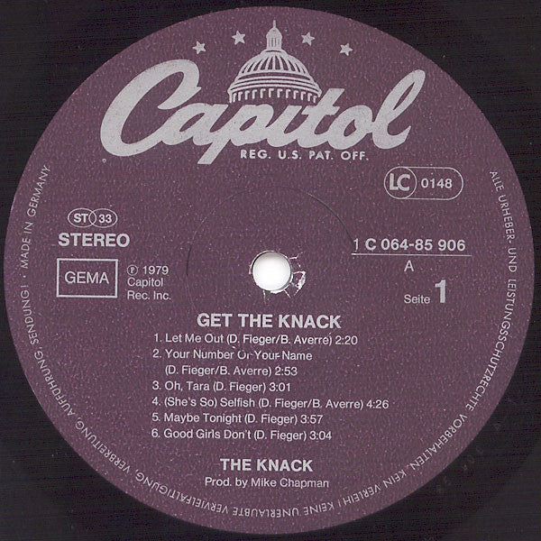 The Knack (3) : Get The Knack (LP, Album, RE)