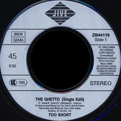 Too Short : The Ghetto (7", Single)