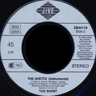 Too Short : The Ghetto (7", Single)