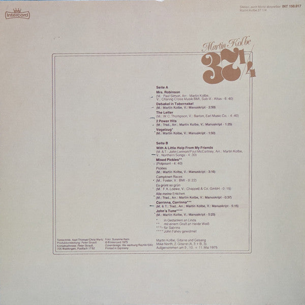 Martin Kolbe : 37 1/4 (LP, Album, RE)